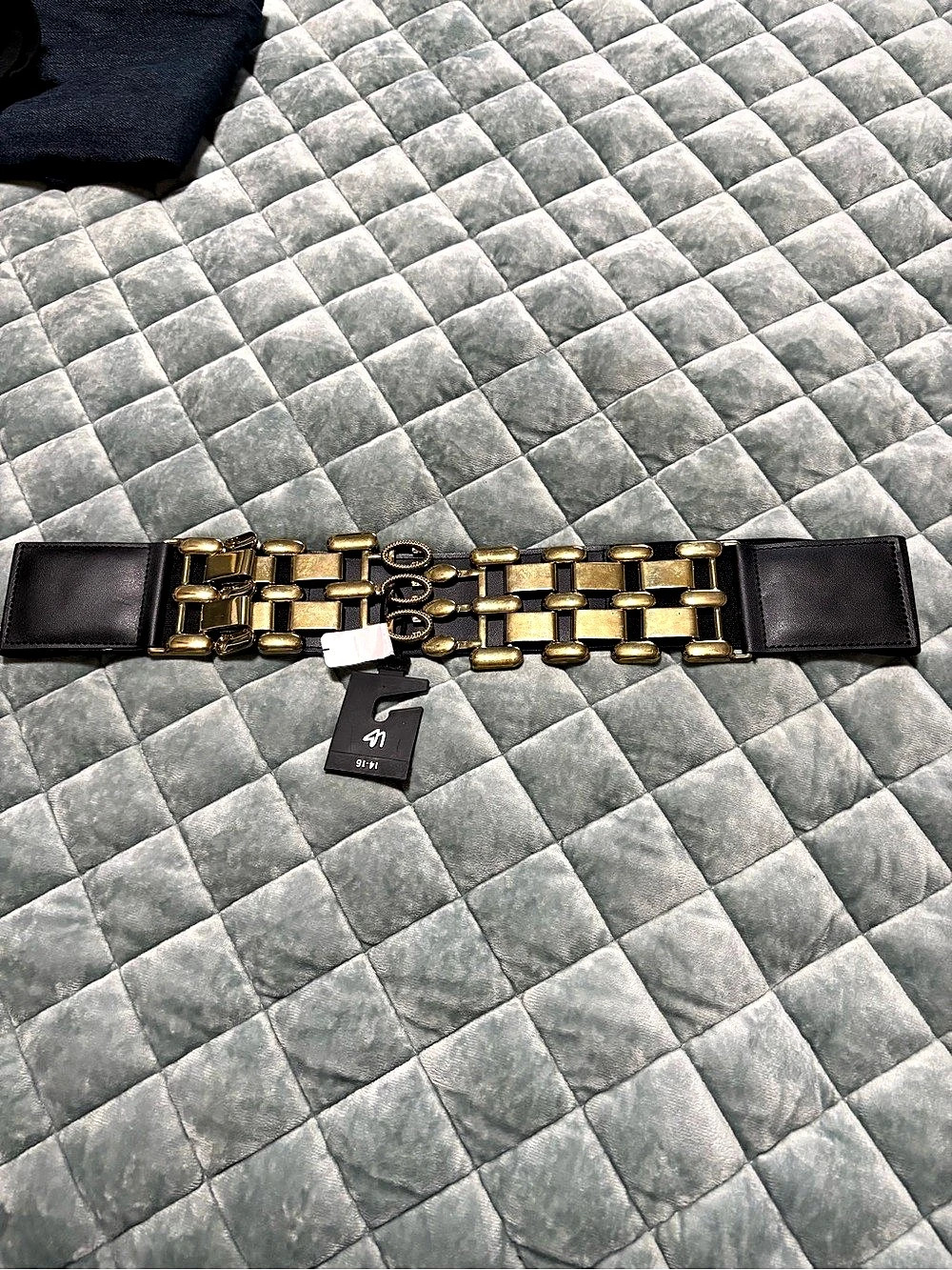 Guess Chain Belt in Black & Gold Size 14-16 NWT